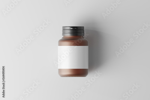 frosted amber glass medicine bottle mockup