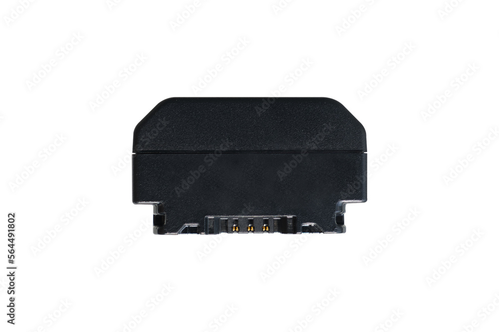 Mirrorless camera battery isolated on white background. Mirrorless camera battery isolated on white background.
