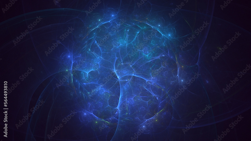 3D rendering abstract multicolor fractal light background