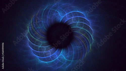 3D rendering abstract round hole light background