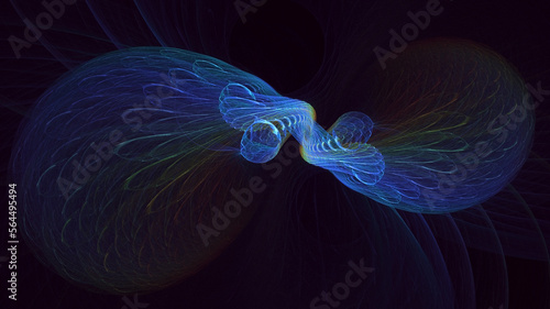 3D rendering abstract colorful fractal light background