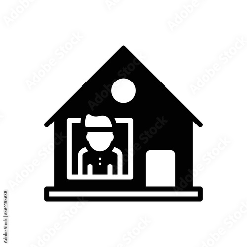 Black solid icon for stayed