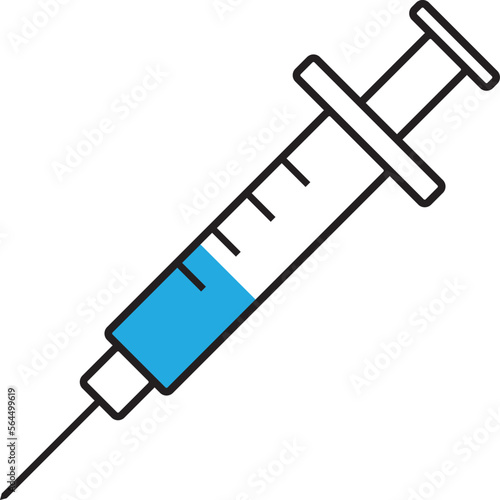 Injection needle syringe vaccine medical icon Vector illustration.