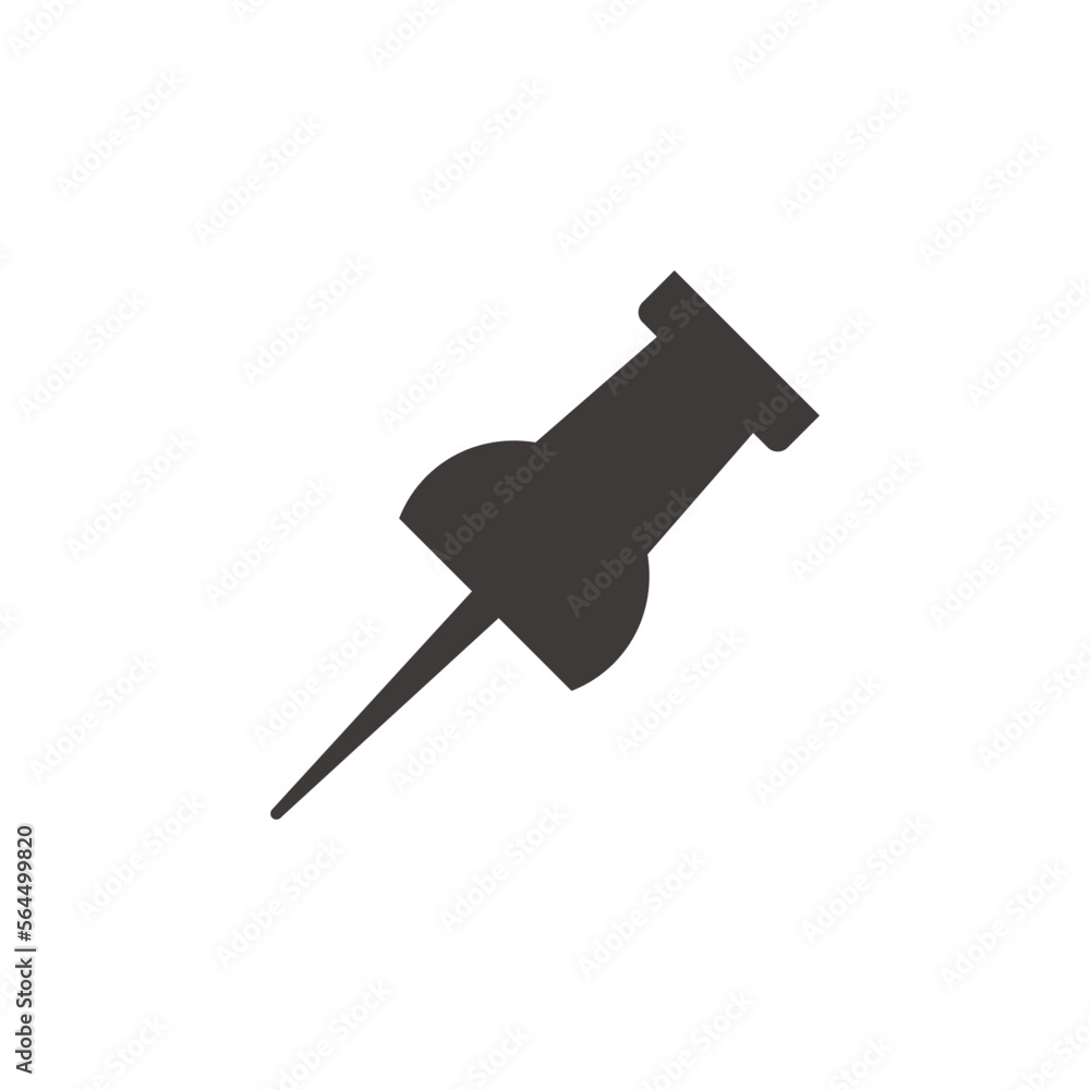 シンプルな押しピンのシルエットのアイコン