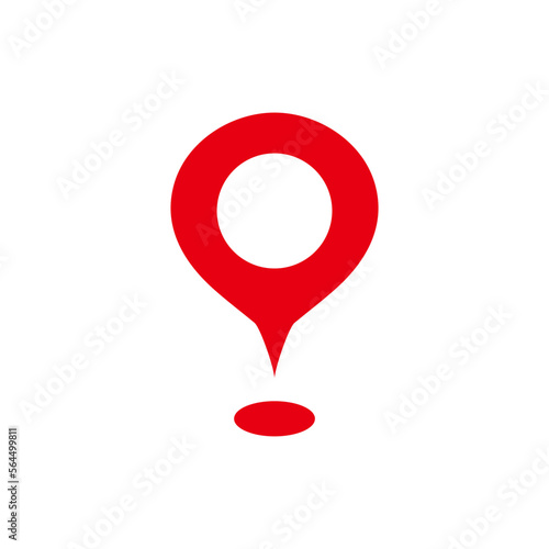 シンプルなマップのピンのアイコン　赤色