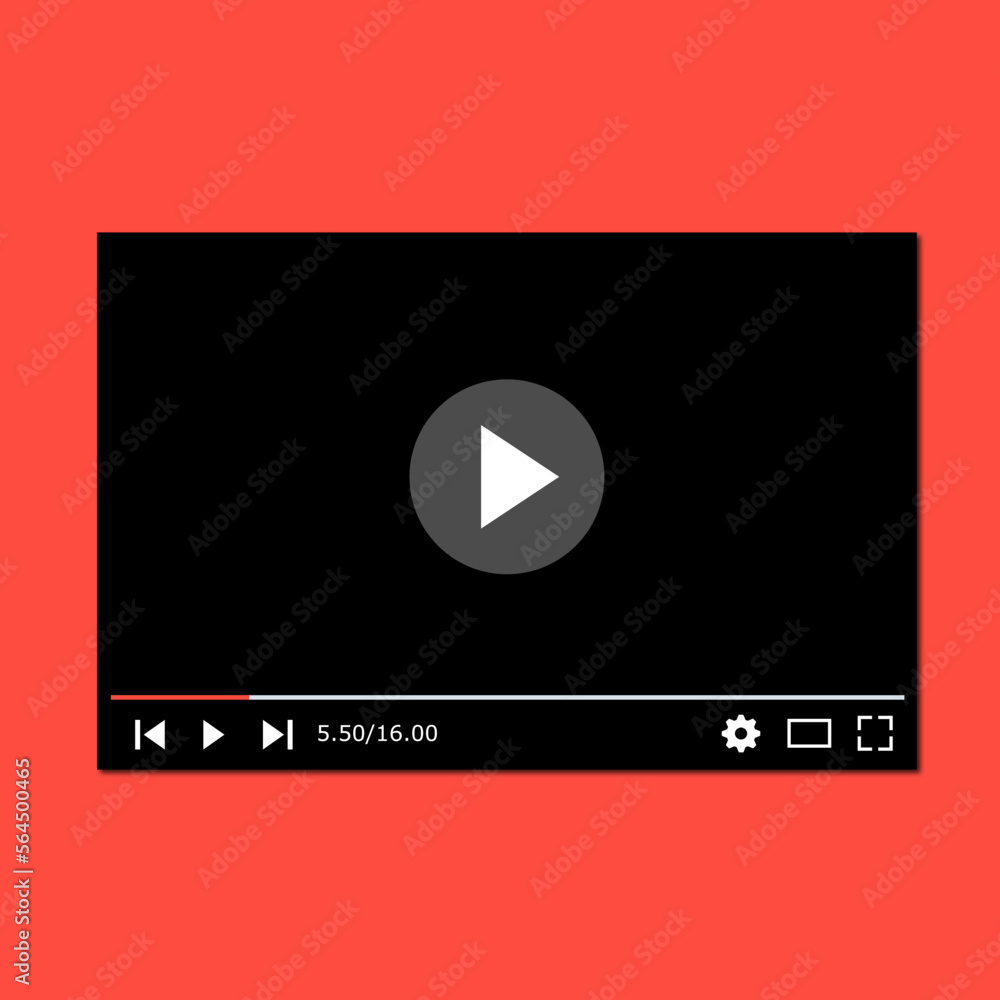 YouTube web video player. Modern design Vector illustration YouTube web video player. Modern design Vector illustration