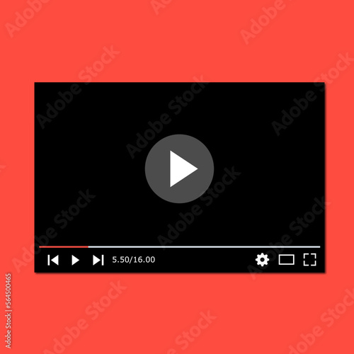 YouTube web video player. Modern design Vector illustration