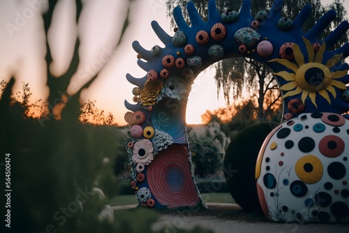 jardin des tarots nikky de saint phalle italy sunset photography cinematic shot photo taken by ARRI photo taken by sony photo taken by canon photo taken by nikon photo taken by hasselblad incredibly  photo