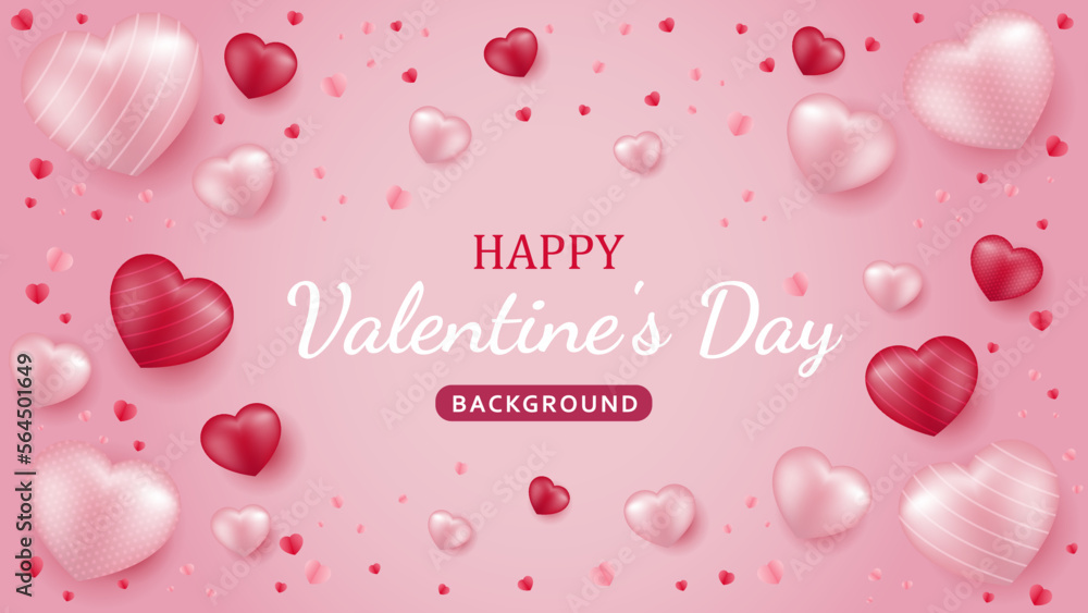 concept of love valentine day with pink balloon heart 3d vector paper cut style background. podium or stage banner love valentine day with red heart vector paper cut style background. pink, heart, 3d