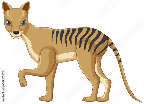 Tasmanian tiger extinct animal vector