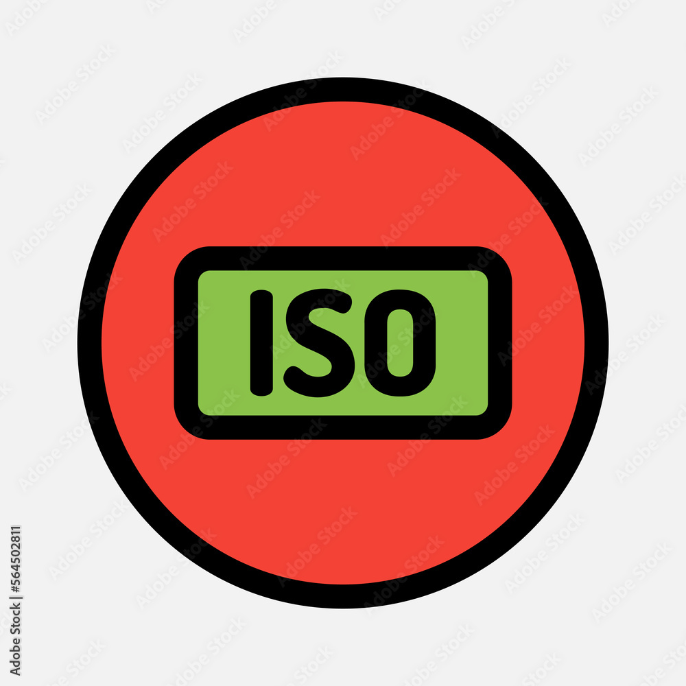 Iso icon in filled line style about camera, use for website mobile app presentation Iso icon in filled line style about camera, use for website mobile app presentation