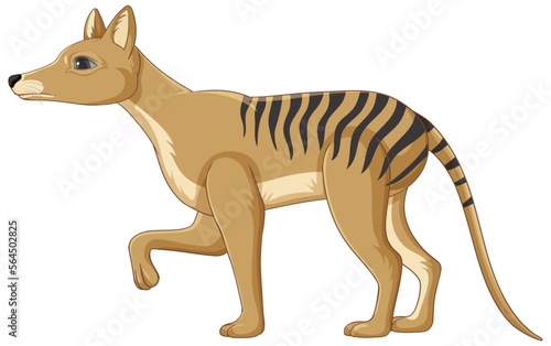 Tasmanian tiger extinct animal vector
