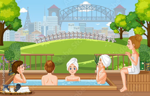 People in thermal bath