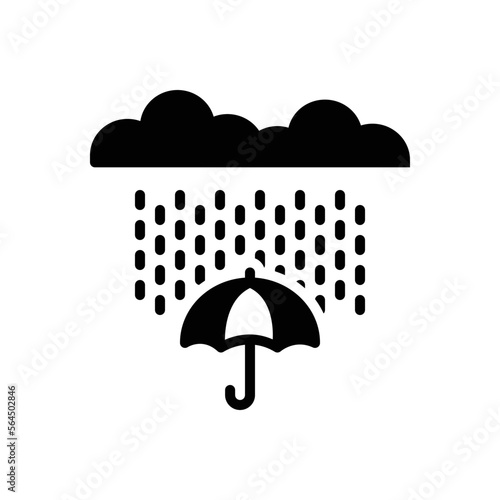 Black solid icon for rain