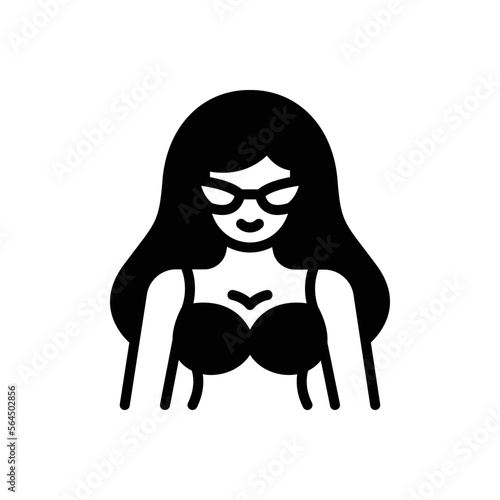 Black solid icon for sexy