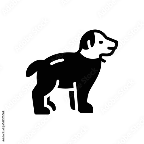 Black solid icon for dog