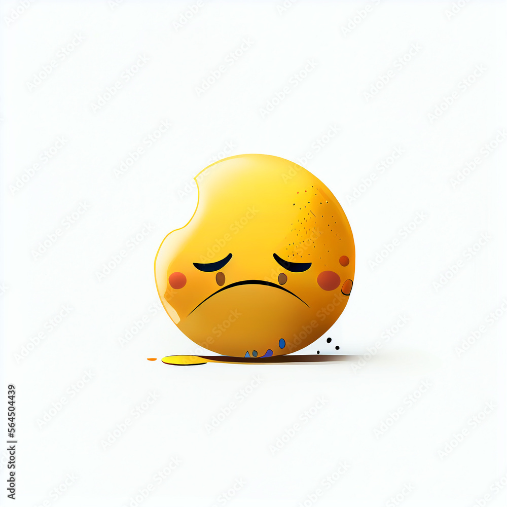 Obraz premium Sad smiley crying. generative ai