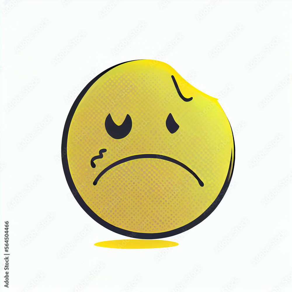 Fototapeta premium Sad smiley crying. generative ai