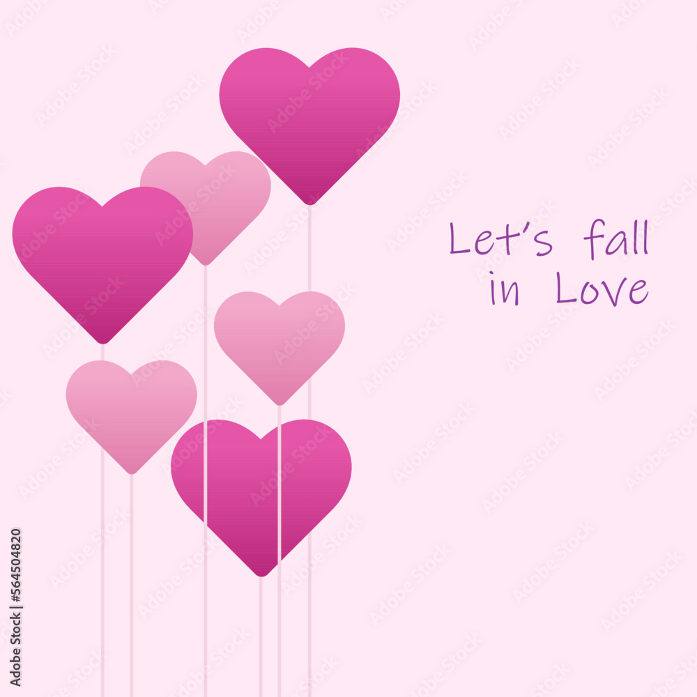 valentine greeting, let's fall in love, valentine card