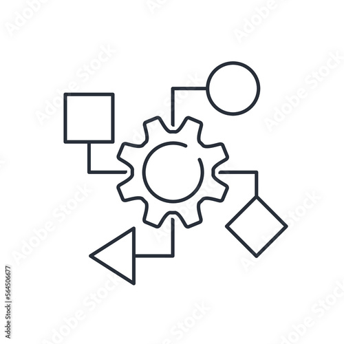 Reformatting. Change the type, form, character of something. Adapt. Vector linear icon isolated on white background