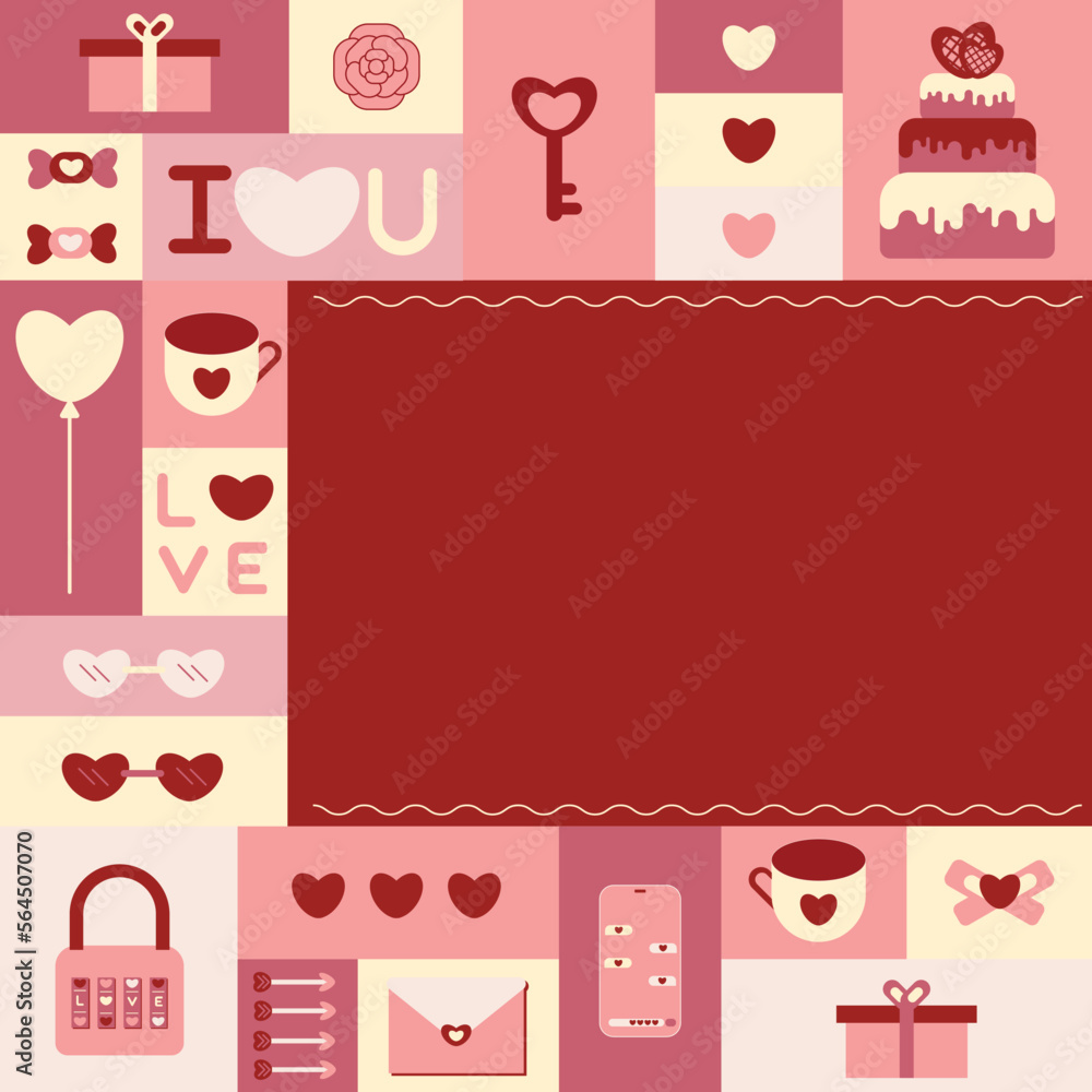 Valentine element, Decoretive thing about Love concept with space for text Valentine element, Decoretive thing about Love concept with space for text