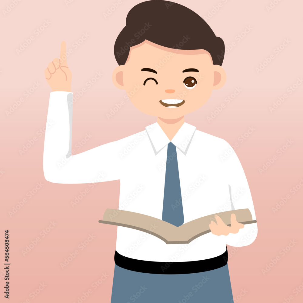 

Cute Senior High School Boy Girl Wearing Gray and White Uniform Cartoon Vector Illustration. Portrait of an Senior High School student. School students children with backpacks, books, macbook.