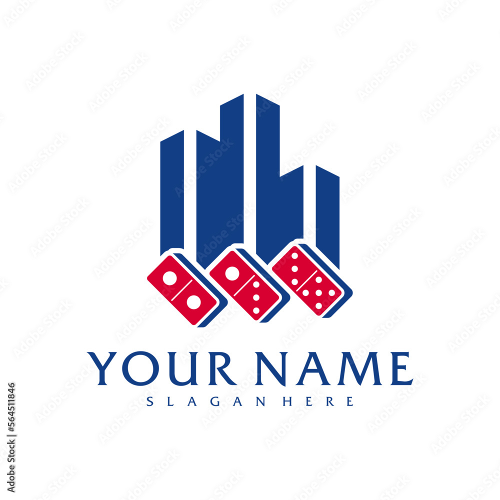 City Domino logo vector template, Creative Domino logo design concepts