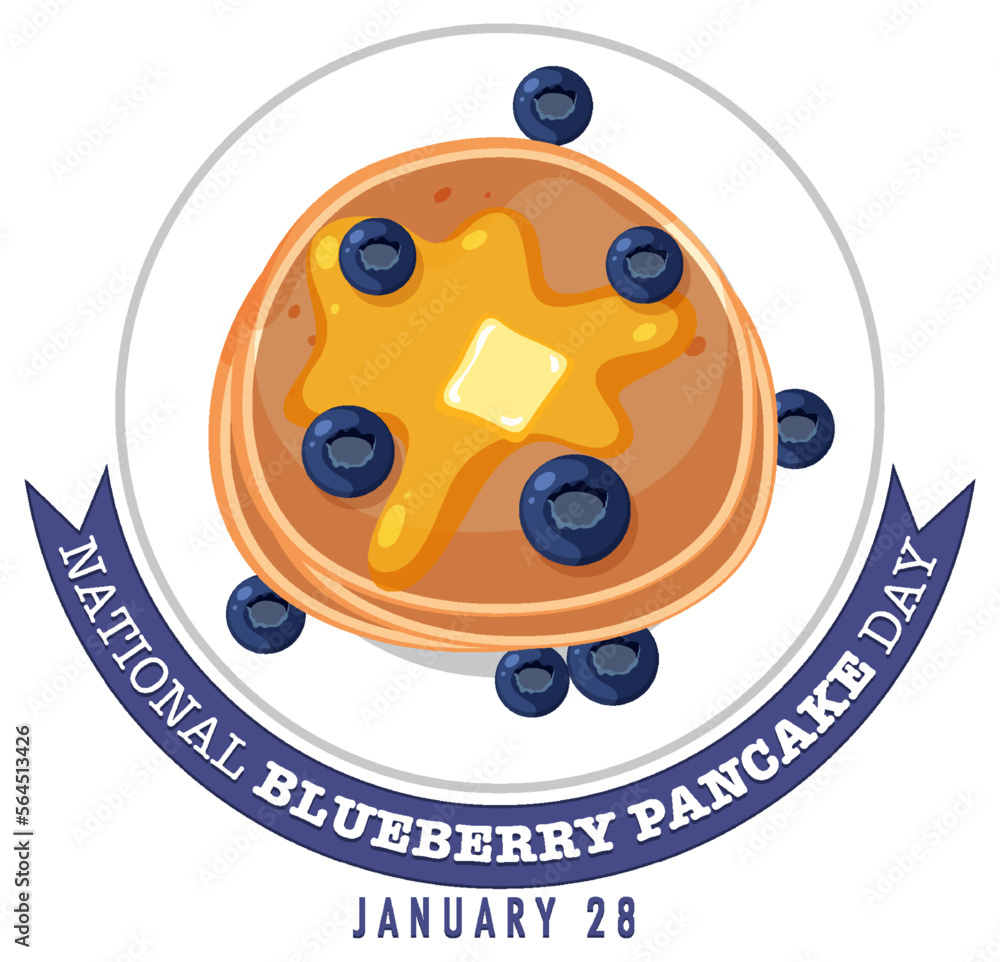 Fototapeta premium National Blueberry Pancake Day Design