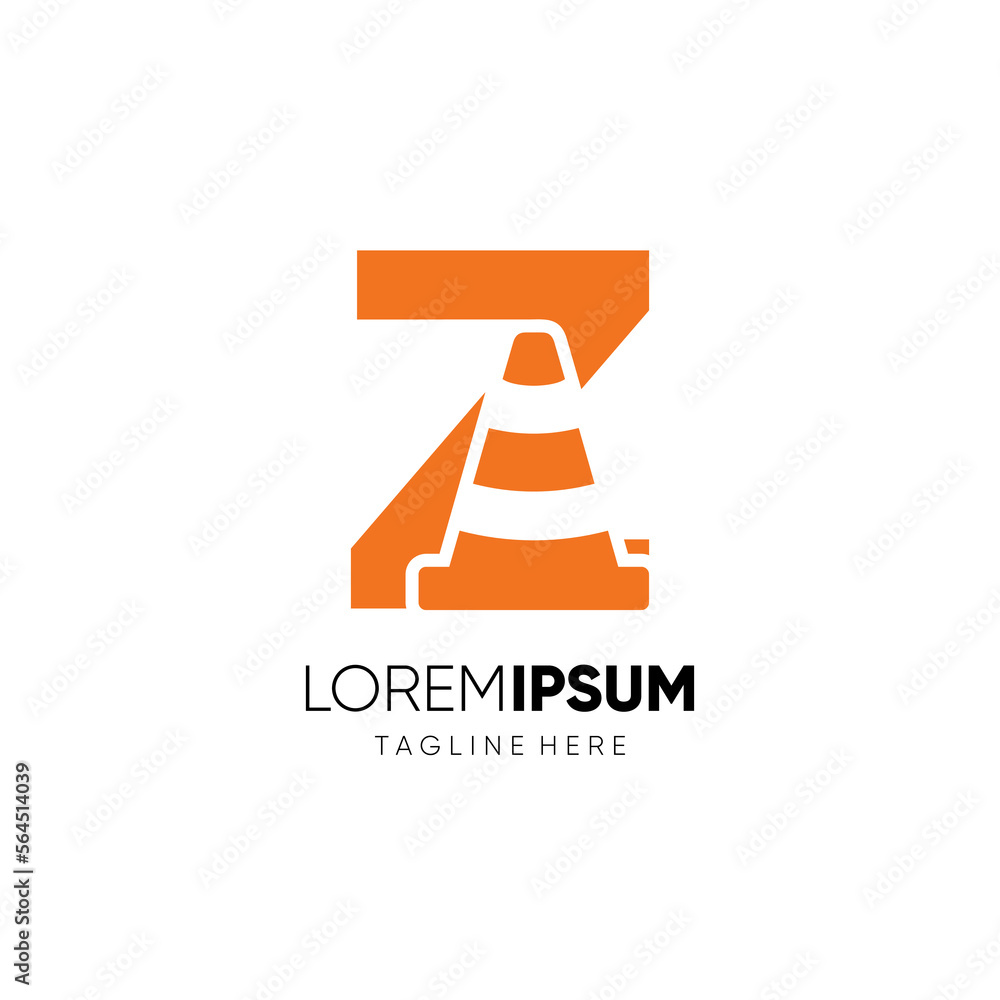 Letter Z Traffic Cone Logo Design Vector Icon Graphic Emblem Illustration Letter Z Traffic Cone Logo Design Vector Icon Graphic Emblem Illustration