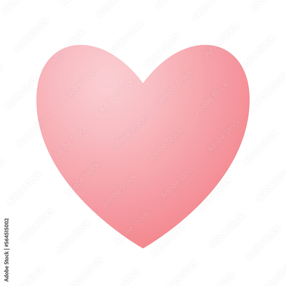 Pink heart, symbol of love. Illustration isolated on white background