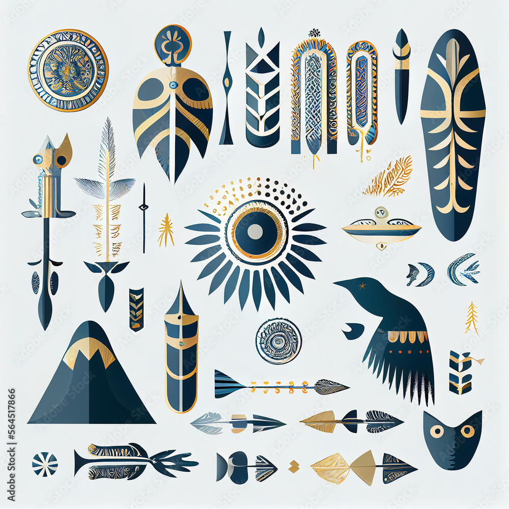 Inuit design elements, clipart Stock Illustration | Adobe Stock