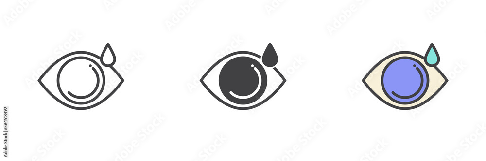 Eye drops different style icon set Eye drops different style icon set