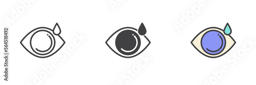Eye drops different style icon set