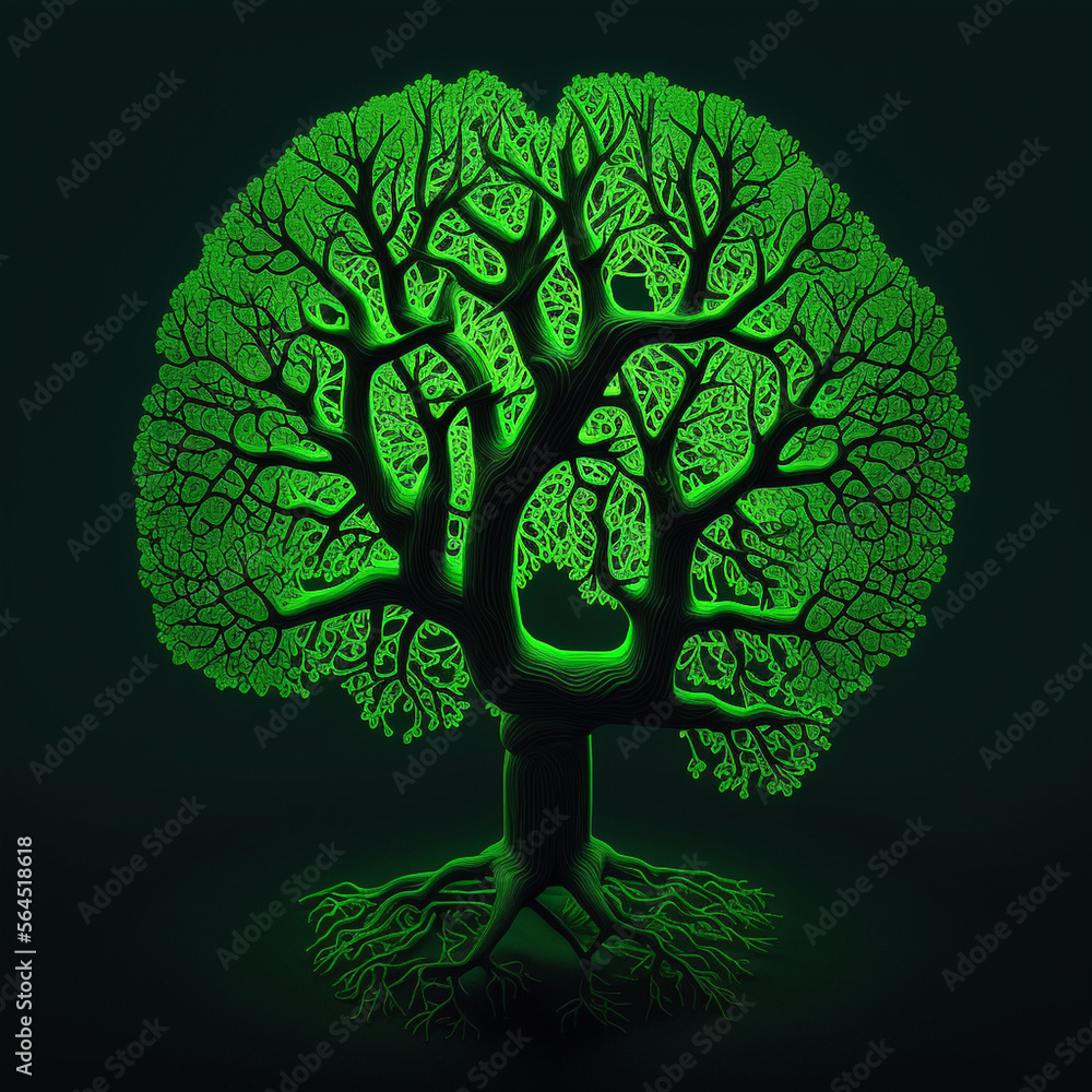 Tree in neon green Tree in neon green
