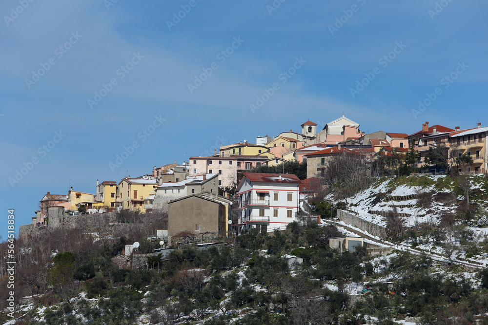 Campodimele, Italy - January 24, 2023: View of the village famous for being the town of longevity in the province of Latina