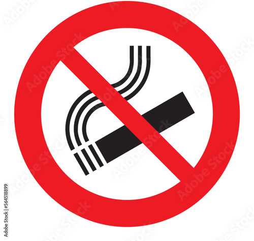 Best No Smoking icon vector, illustration logo template in trendy style. Suitable for many uses. Flat vector, in black and red coloring isolated on white background