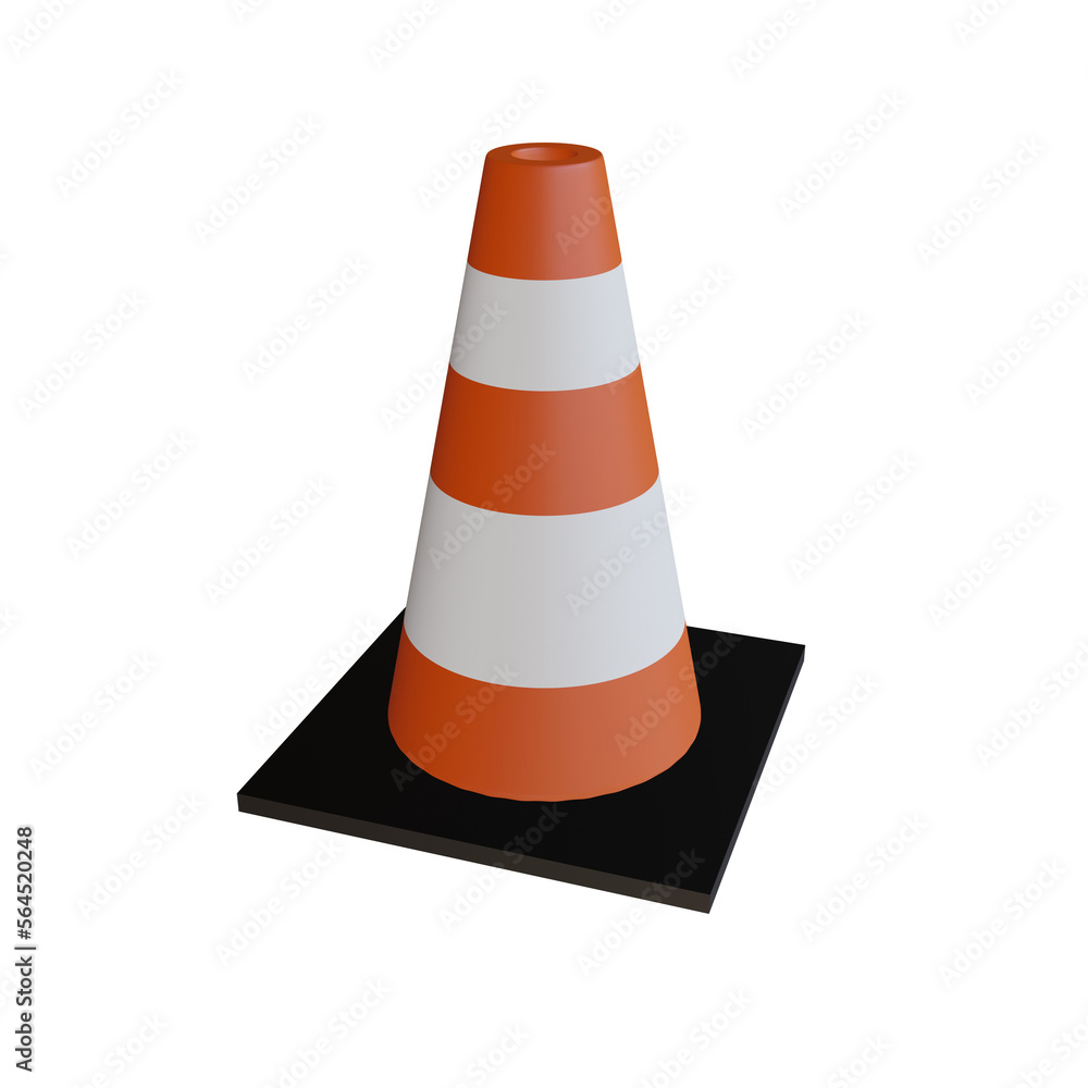 3d traffic cone icon