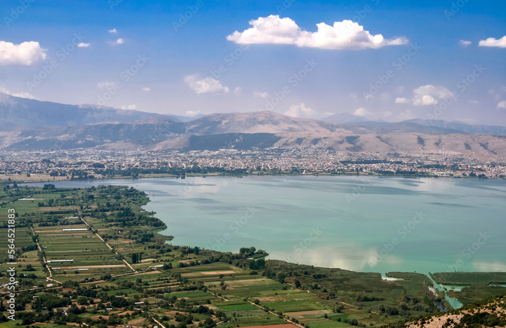 Ioannina city and the lake Pamvotis  in Epirus. Greece .