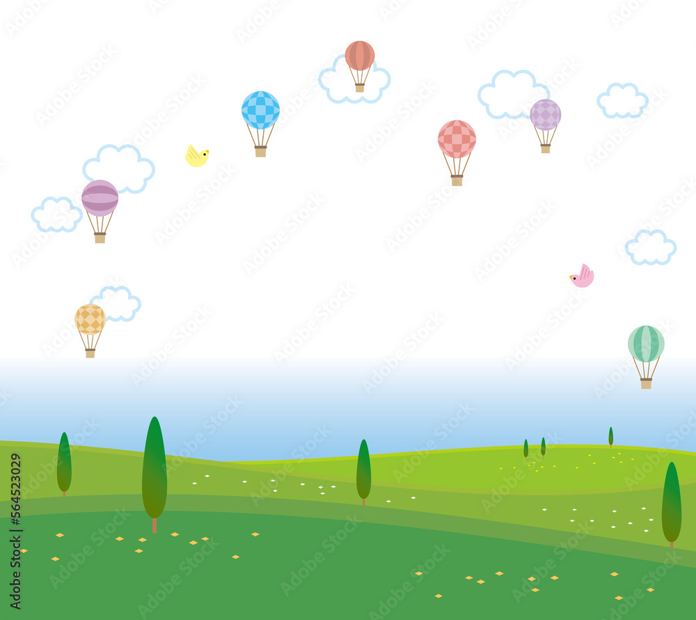 気球と空と風景