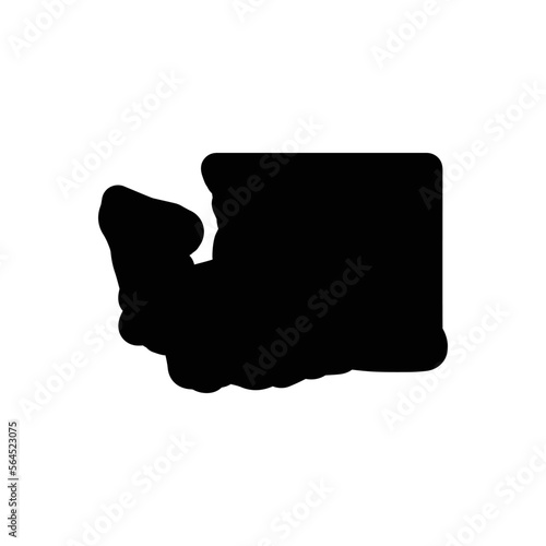 Black solid icon for washington