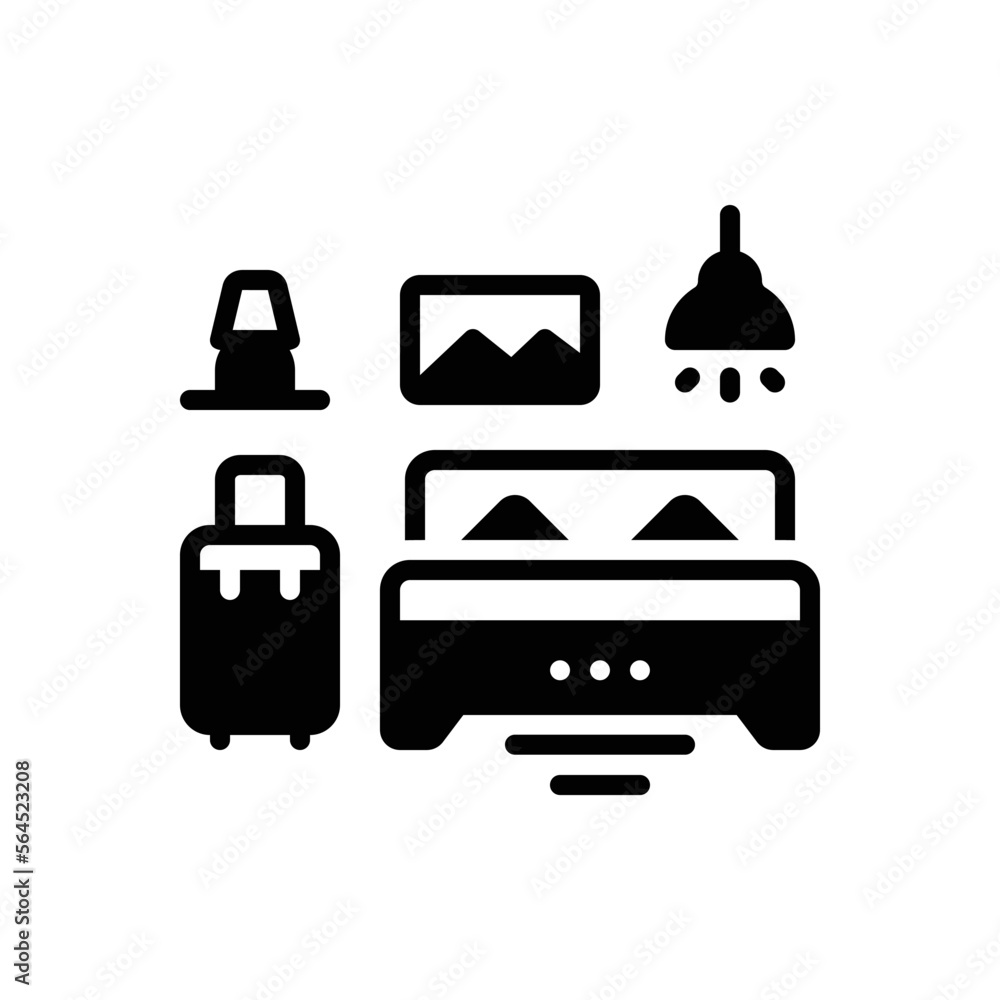 Black solid icon for accommodation Black solid icon for accommodation