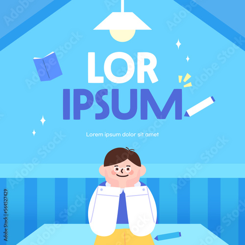 New Semester Character Poster Template
