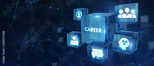 Coach motivate to career growth. Personal development, personal and career growth. Potential concepts. 3d illustration