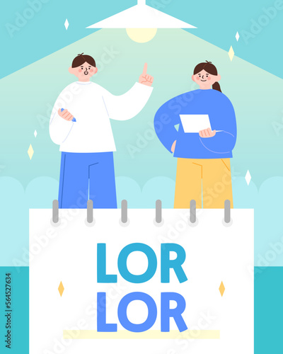 New Semester Character Poster Template
