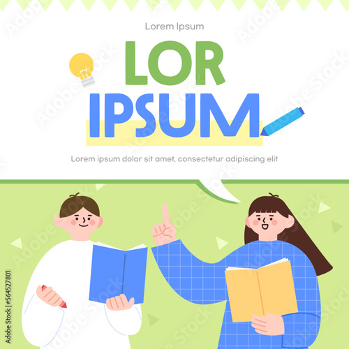 New Semester Character Poster Template
