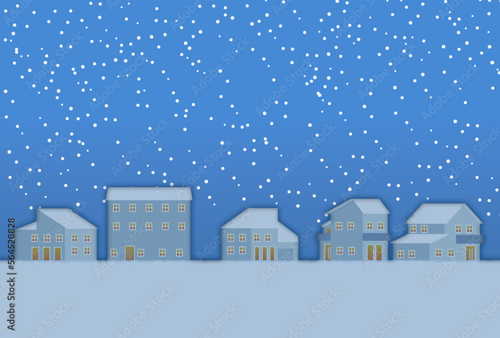 雪の夜の街 雪の夜の街