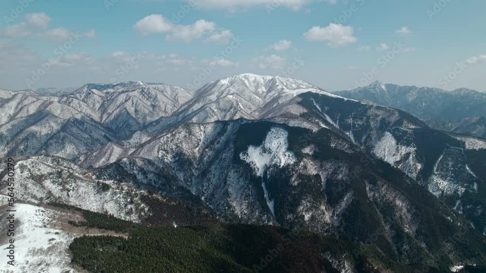 冬の鈴鹿山脈 雨乞岳 ドローン空撮① 日本の山 滋賀県 冬の鈴鹿山脈 雨乞岳 ドローン空撮① 日本の山 滋賀県