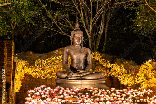 Buddha statue at NaSatta Thai Park, new tourist destination located Wang Yen Subdistrict, Bang Phae District, Ratchaburi Thailand photo