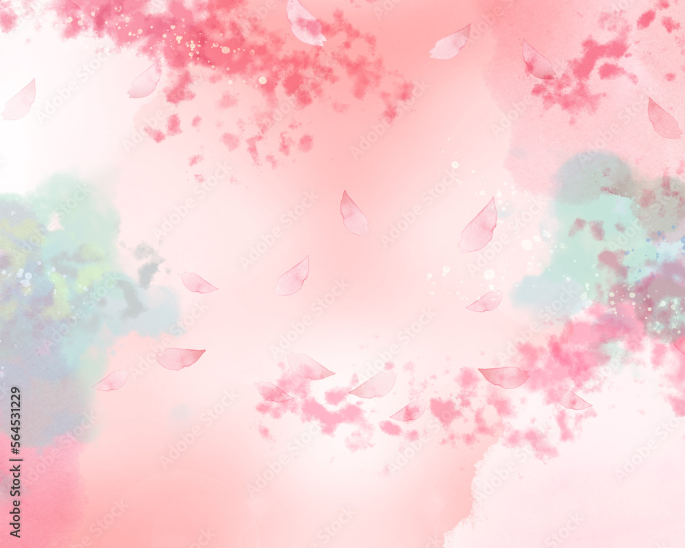 花びらが舞うピンクの春の背景イラスト Stock Illustration | Adobe Stock