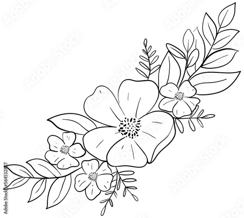 Bunch of flowers vector transparency clipart.